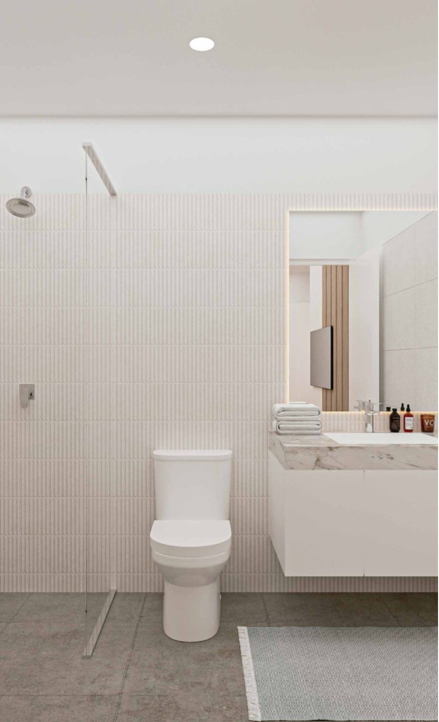 Baño con Acabados de Mármol